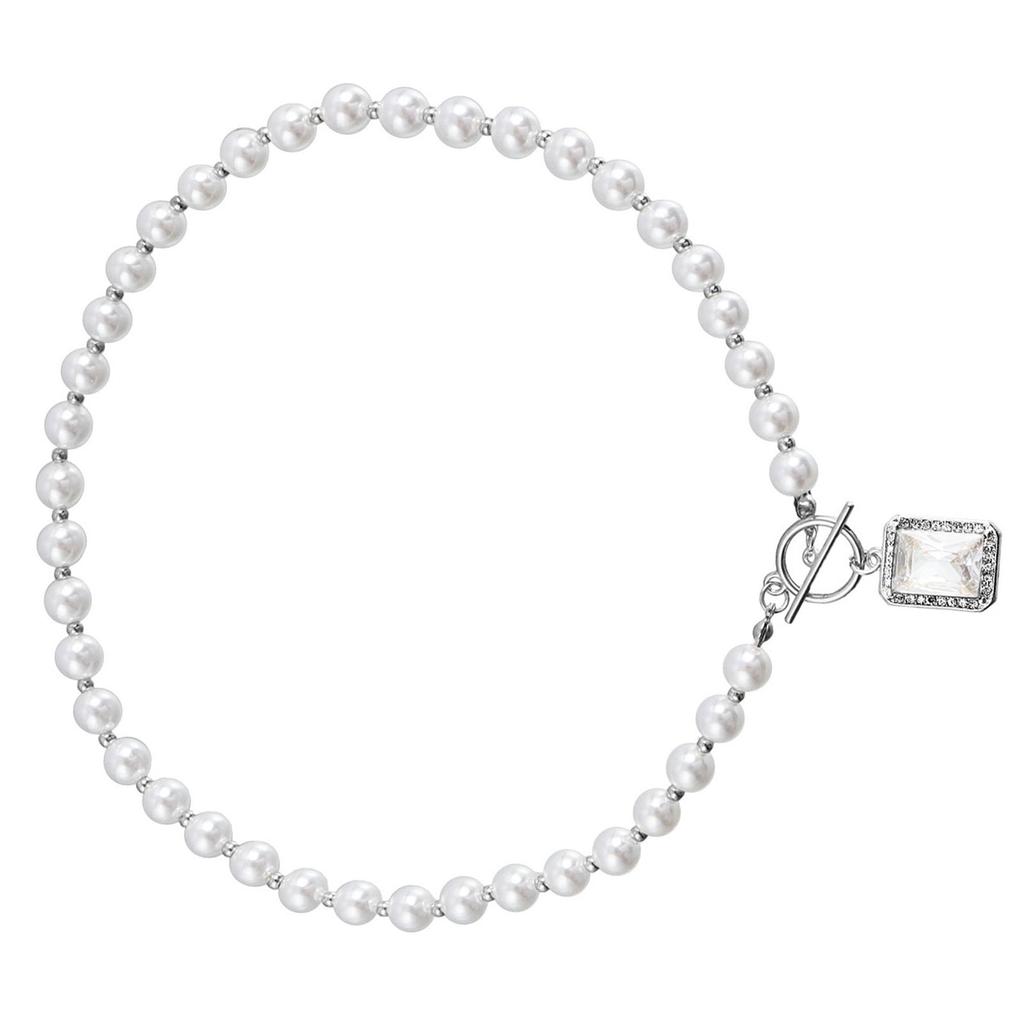 Pearl Necklace Imitation Pearl Pendant Necklace All Matching Elegant Fake Pearl Necklace Stylish Women Necklace for Daily Party Camping