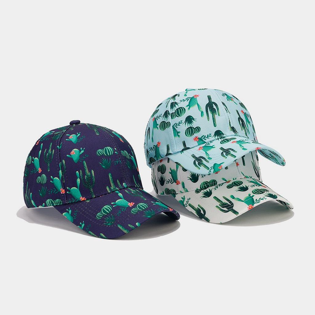 Tropisches Kaktusmuster Vollprint Baseballkappe Damenmode Atmungsaktive Sonnenschutzkappe Herren Sommer Outdoor-Sport Papa-Hüte