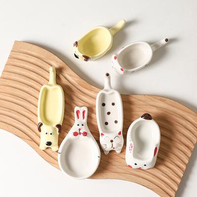 Donne Carino Porta Bacchette Piatti per Soia Piatto per Salse Ceramica Cartone Animato Gatto Coniglio Creativo