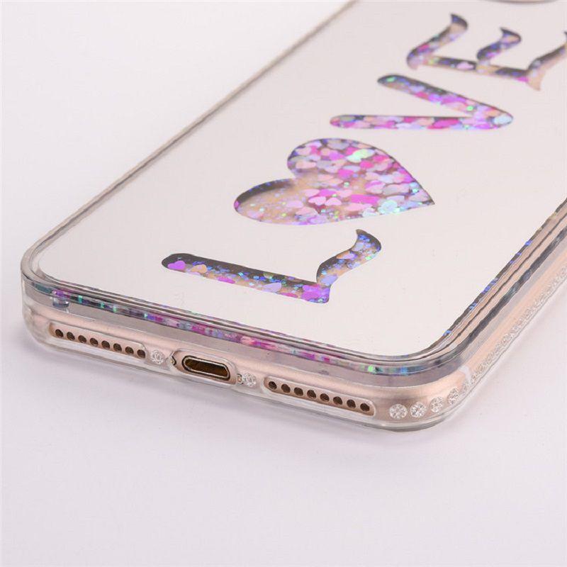 Liquid Quicksand Girls Cases Love Shockproof Soft Tpu Pc Case For Iphone