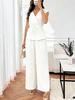 2026 Summer Fashion Women's V-Neck Top & Wide-Leg Pants Set