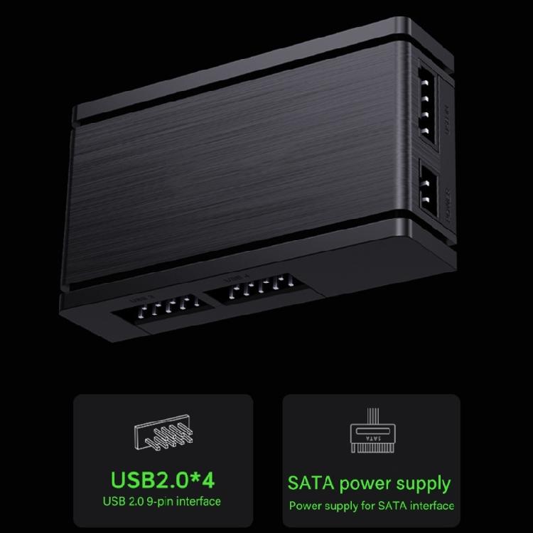 Magnetic Mount USB 2.0 Hub With 4Port Expansion And Enhances Plastic Circuitry USB 2.0 Splitter For Smooth Operation