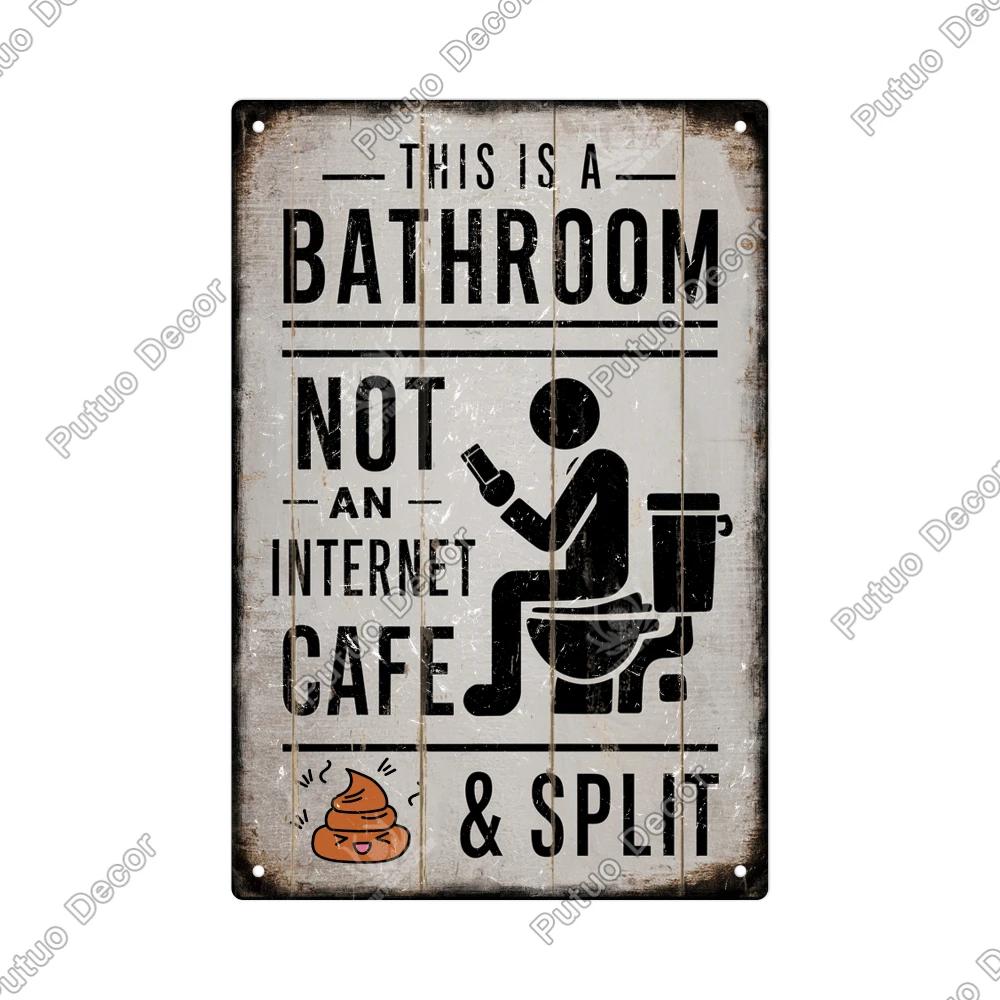 Putuo Decor Vintage Metal Tin Sign x Inches Durable Wall Art for Toilet Retro Metal Plaque for Home Decor Unique Wall Decoration