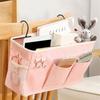 Large Capacity Storage Bag for Books and Remotes Cotton Linen Bedside Pocket Organizer Student Dormitory Accessories
