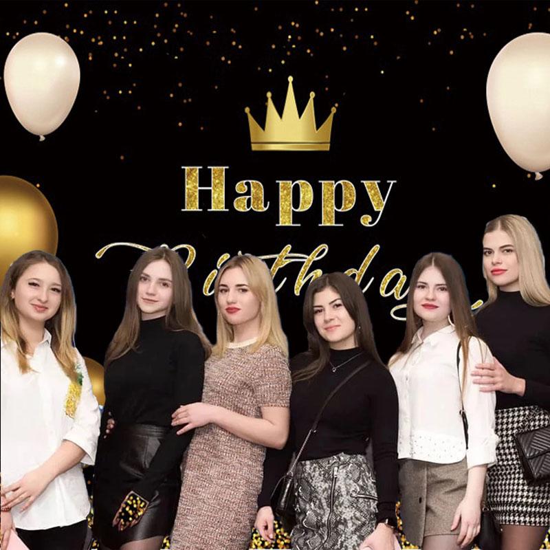 Grattis på födelsedagen Bakgrund Banner Bakgrund Tyg rekvisita Party Dekorera