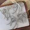 Fashionable Pearls and Silver Bead Butterfly Bowknot Pendant Portable Accessory for Parties Supplies and Office Wear