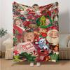 1Pc Christmas Joyful Celebration Blanket Soft And Comfortable Casual Warm Camping Travel Christmas Halloween Gift M921612