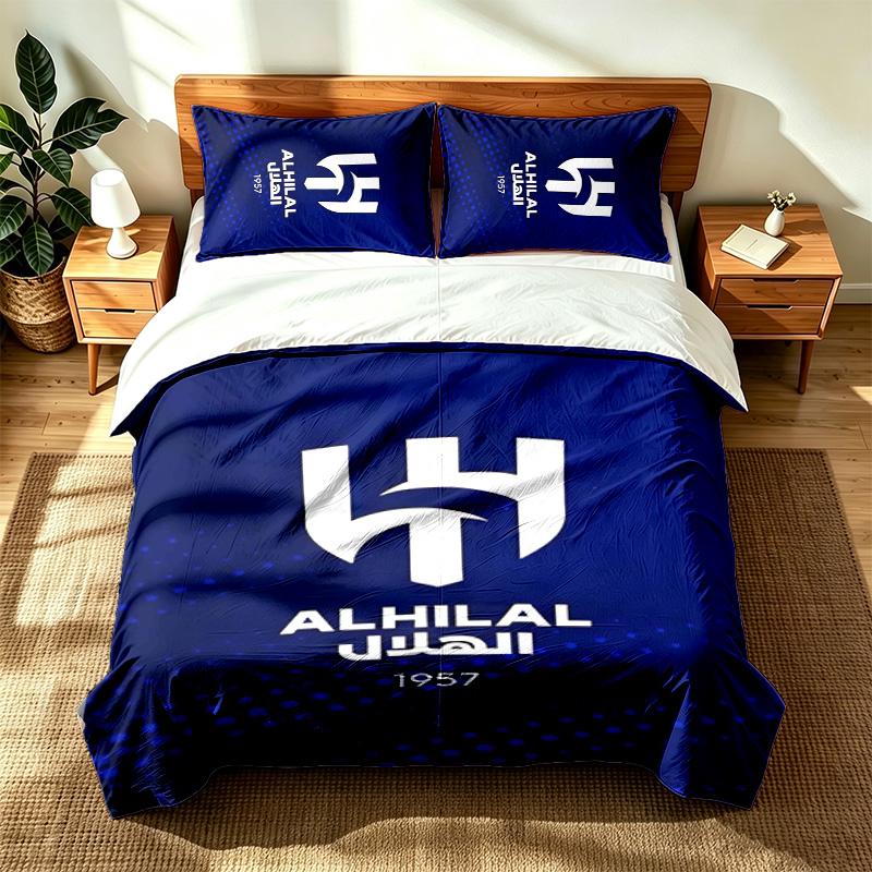 Al Hilal Saudi Football Club (14) 3pc set suitable for master bedrooms soft and comfortable an ideal gift for family and friends Includes one duvet co