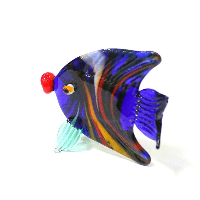 Murano Glass Sea Fish Mini Figurines Colorful Cute Vivid Simulation Marine Animal Craft Ornaments Home Aquarium Decor Collection