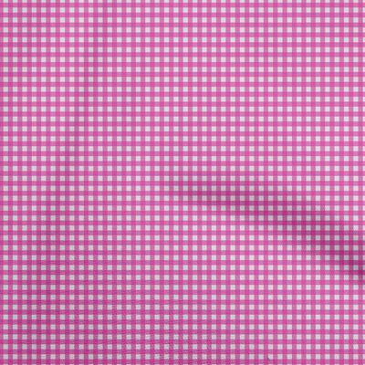 Cotton Flex Fuschia Pink Fabric Checks Fabric For Sewing Printed Craft Fabric By The Yard 40 Inch