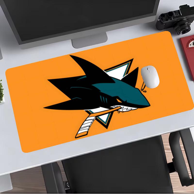 San Jose Sharks Extended Gaming Mouse Pad with Stitched Edges NonSlip Rubber Base Waterproof Desk Mat for Computer Laptop Office Gaming