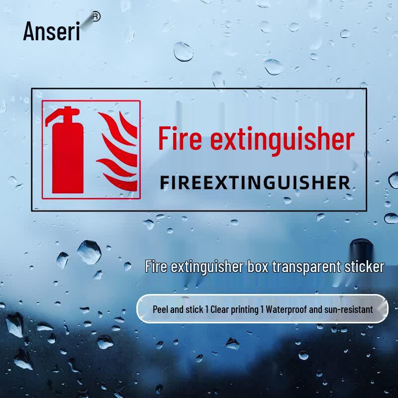 Ansarui Fire Safety Equipment Transparent Labels 12x30cm