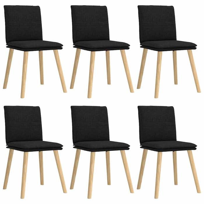VidaXL Chaises à manger lot de 6 noir tissu 3315627