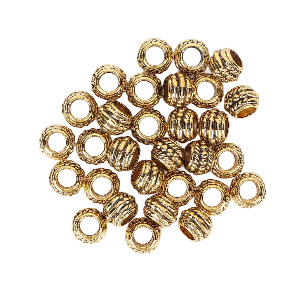 30pcs Hair Beard Beads Zinc Alloy Dreadlocks Hair Decoration DIY Jewelry Necklace Accessories