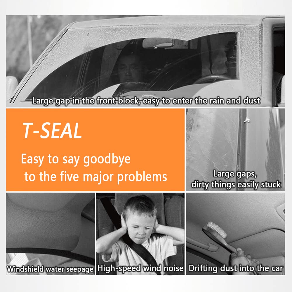16.6ft/5m Cuttable T-Car Sunroof Cover Seal Rubber Trim Dust & Weather Resistant Strip Windshield Tailgate Adhesive Rubber Seal Strip