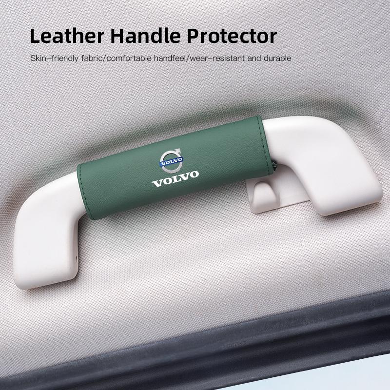 Leather Car Roof Armrest Handle Protection Cover Auto Interior For Volvo V60 V40 XC90 S60 C30 XC60 V50 V70 S90 AWD XC40 S80 V90