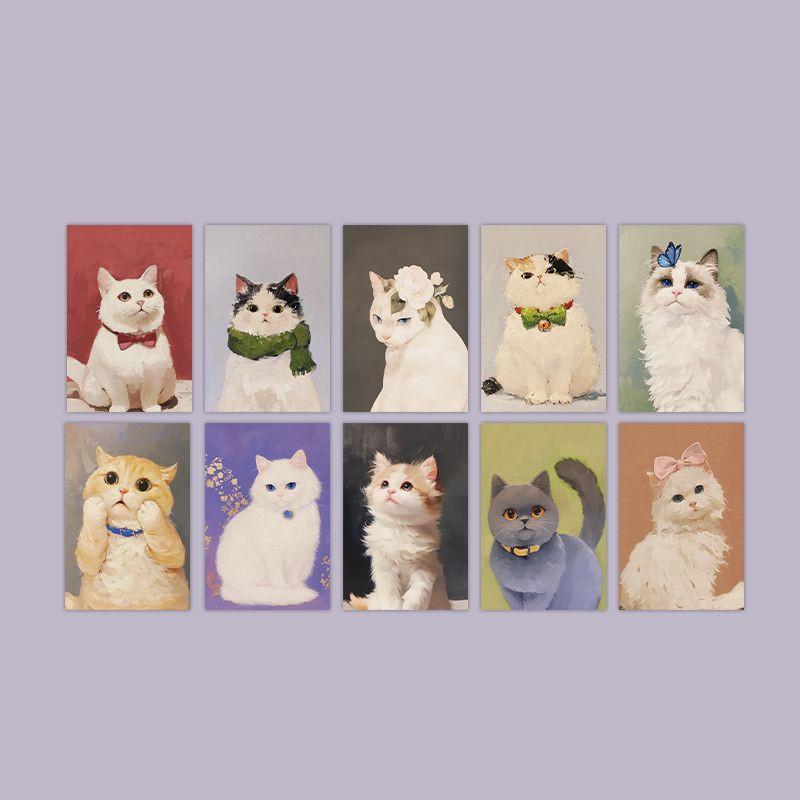 

10 листов / набор Альбом для карточек с кошками Арт Иллюстрации животных Декоративные наклейки на стену в скандинавском стиле для гостиной 10 Sheets /set