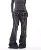 Women's Washed Micro-Flare Jeans with Frayed Edges and 3D Pockets