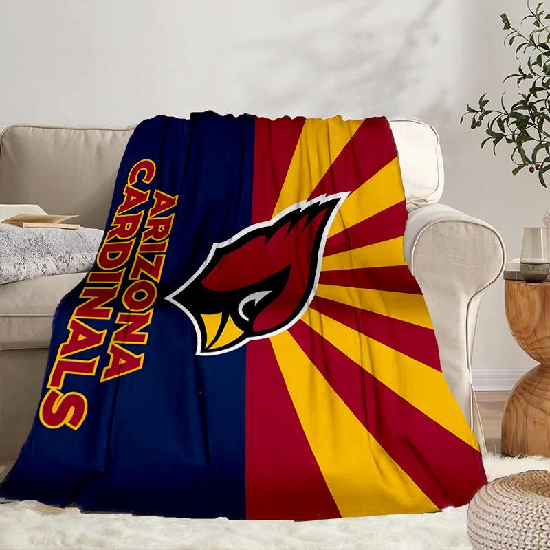 Arizona Cardinals Logo Portable Blanket/Soft Blanket Bedding Blanket Suitable for Travel Camping Living Rooms Offices Sofas Fan Gifts