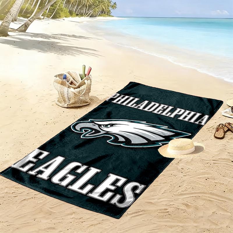 Philadelphia Eagles Print Beach Towel, Large Soft Quick Dry Towel for Beach Camping Swimming