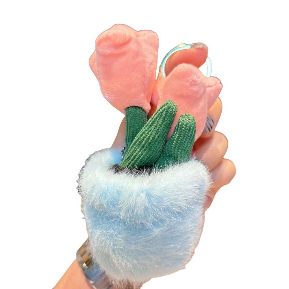 

Plush Tulip Flower Potted Plant Plush Flower Key Ring Stuffed Tulip Flower Pendant Student розовый