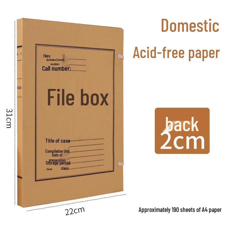 Säurefreie Kraftpapier Archivbox für A4-Dateien