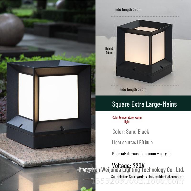 Waterproof Outdoor Solar LED Post Top Light for Gardens and Villas