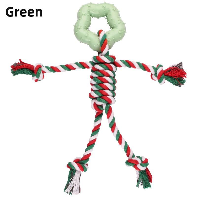

Новая игрушка из хлопковой веревки для питомца на Хэллоуин, прорезывание зубов, жевательная и скучная игрушка для собаки, стиль «елочка», «сливовый цвет», рождественский чехол Large зелёный