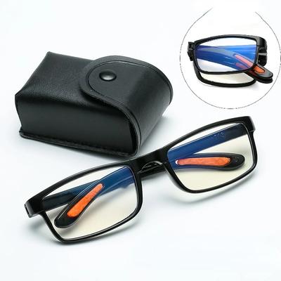 Ochelari de Lectură Pliabili cu Toc Ochelari Anti Lumină Albastră Prezbiopie Retro Unisex Ochelari de Buzunar Ochelari Portabili Bărbați Femei
