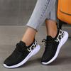 New women's flat-bottomed casual sports shoes New round head large size lace-up fashion mesh shoes