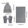 3pcs/set Hat Scarf For Women Gloves Set Outdoor Riding With Touch Screen Winter Pompom Hat Knit Beanie Fleece Lined