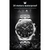OLEVS Men's Quartz Watch, Waterproof, Date Display, Luminous, Popular, Stainless Steel Band, Stylish, Analog, Fashion, Business, Classic Watch for Men