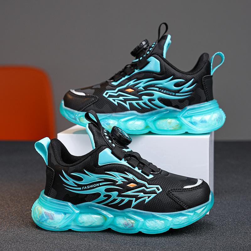 Children's Sports Shoes Year of the Dragon Four Seasons Boys' Shoes Breathable Mesh New Lightweight Soft Leather Slow Shock Foreign Trade