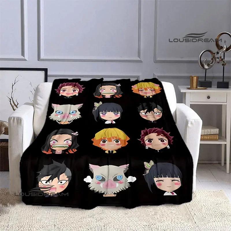 Demon Slayer Cartoon Deka s potiskem Dětské Teplé deky Flanel Měkká a pohodlná podšívka do postele Dárek k narozeninám