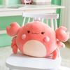 Squishy Cartoon Crab Plush Pillow Down Cotton Stuffed Ultra Soft Underwater Animal Cushion Home Decor Back Support Plushie Gift