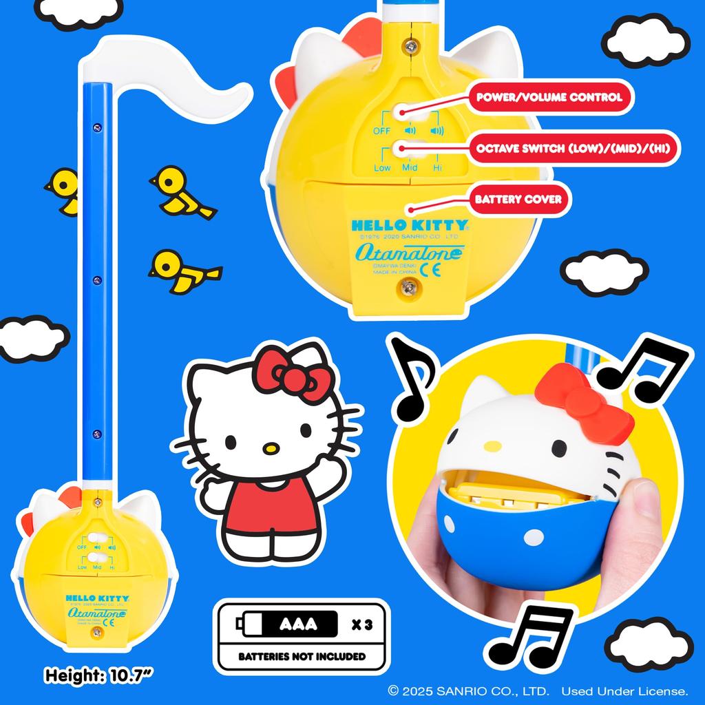 Otamatone Japanese Electronic Musical Instrument Portable Music Synthesizer Official Licensed Hello Kitty Sanrio Educational Fun Gift for Children