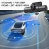 Auto Dashcam 4 Kanaals Black Box Rijcamera FHD 1080P Voor Links Rechts Achter Nachtzicht Loop Opname Recorder Video Voertuig DVR