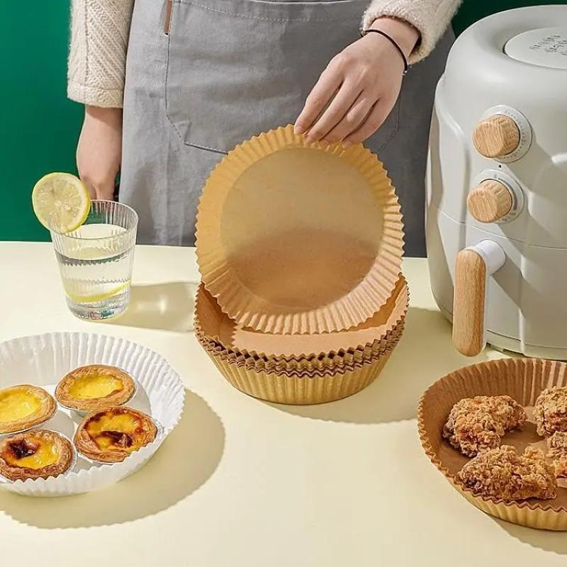 50/100Pcs Disposable Non-Stick Paper Round Air-Fryer Paper Liners Air Fryer Baking Papers Airfryer Paper Kitchen Accessories