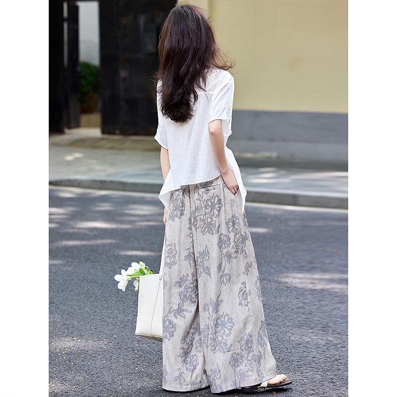 Summer Casual Irregular T-Shirt and High-Waisted Wide Leg Pant Set