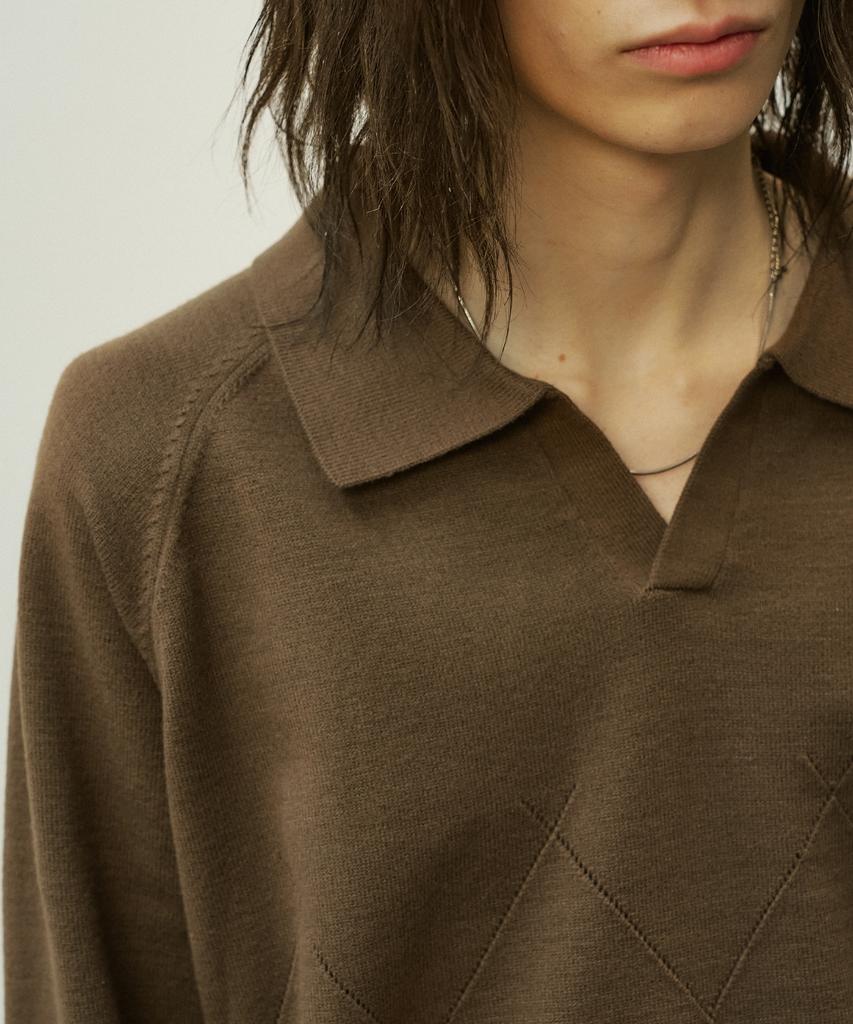 MINAV Raffine Soft Collar Knit [Brown]