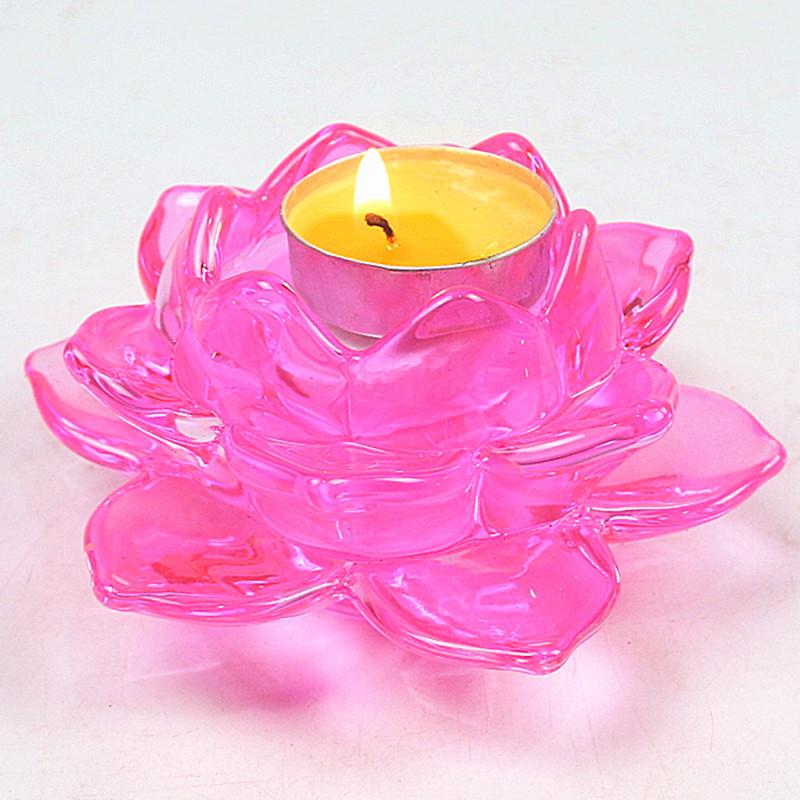 Colorful Crystal Glazed Candlestick Butter Lotus Lamp Holder High Temperature for Lamp Temple Household Candlestick