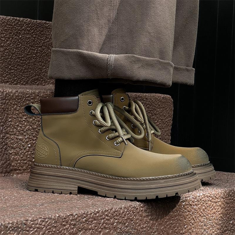 Martin boots men's 2024 new autumn and winter British style high-top rhubarb boots medium-top outdoor tooling boots 2681-R