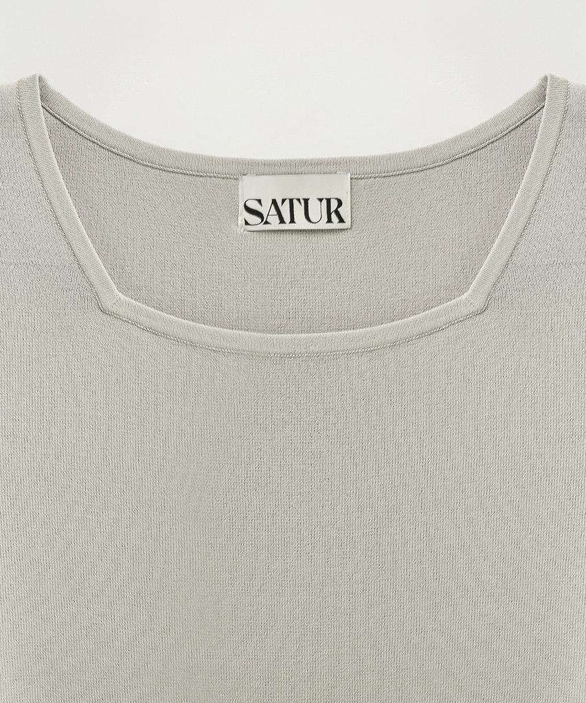 Seteo (W) Square Slim Fit Half Knit Grey