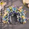 Sophisticated Floral Crown Hair Bands Traditional Ethnic Hair Accessory Double sided Fabric Flower Headband for Women