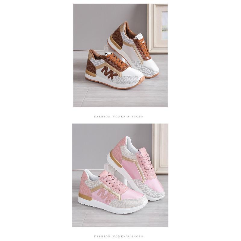 Plus Size Women's Shoes 2025 Spring/Fall Women's Patchwork Lace-Up Leather Casual Sneakers Flats