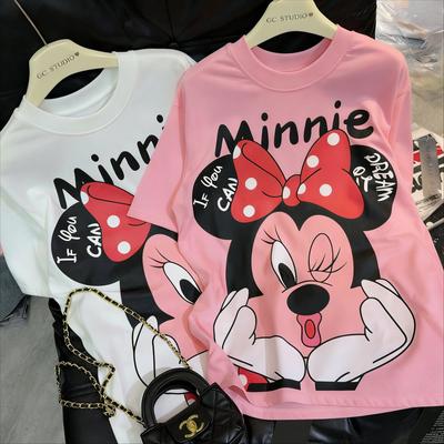 Tricou Minnie Mouse Femei Bărbați Vintage Desen Animat Grafic Bumbac Topuri Casual Streetwear Modă 2026 Vară Imprimeu Disney Y2k