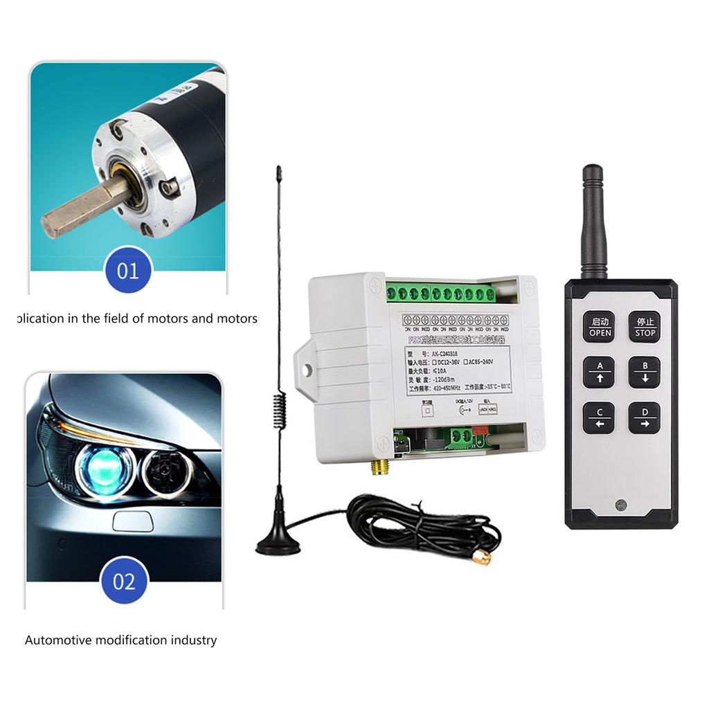 High Sensitivity 4 Channel Remote Controls Wireless Relays for Hoists and Ventilation Systems