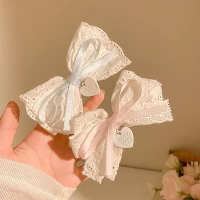 Spitze Haarschleifen Clip Niedliche Mädchen Haarspangen Einfarbig Entenschnabel Haarspangen Haarspangen Kinder Kopfschmuck Mode Haaraccessoires