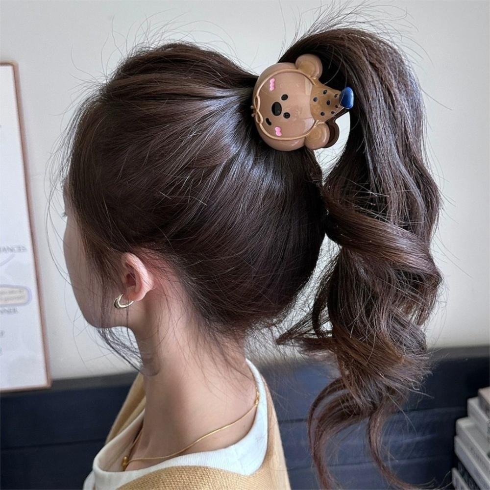 

Geometry Bear Hair Clip Acrylic Plastic Grab Clip Creative Cartoon Hair Claw Party зелений