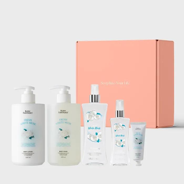 

Полный набор: умывание + лосьон + крем для рук + 2 вида миста (белый мускус)